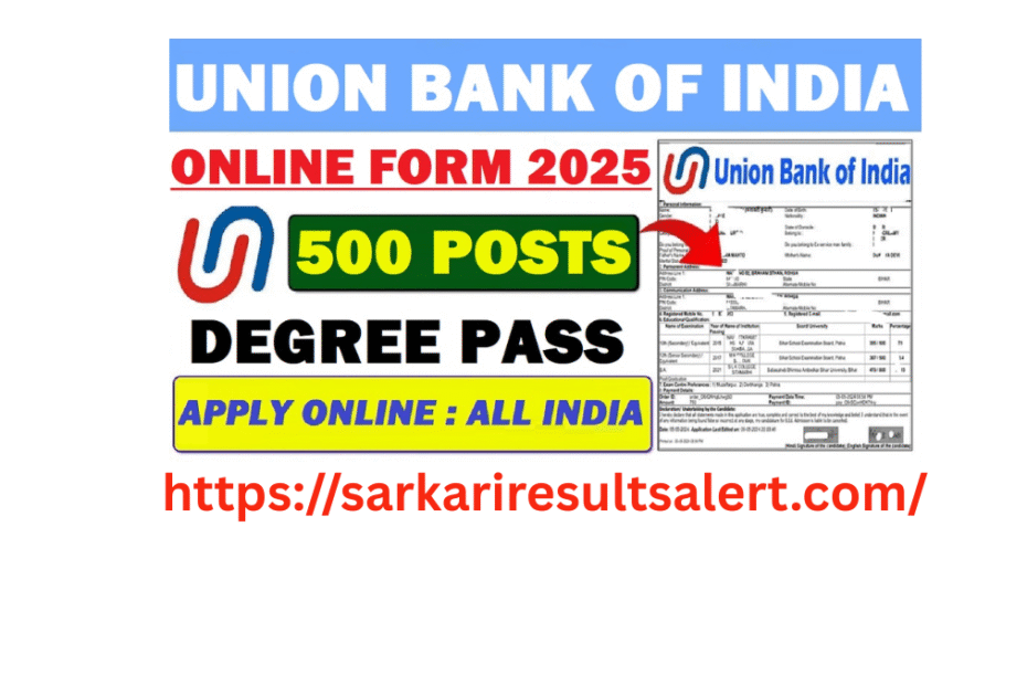 Union Bank of India UBI Specialist Officer SO Assistant Manager Credit & IT Recruitment 2025 Apply Online for 500 Post