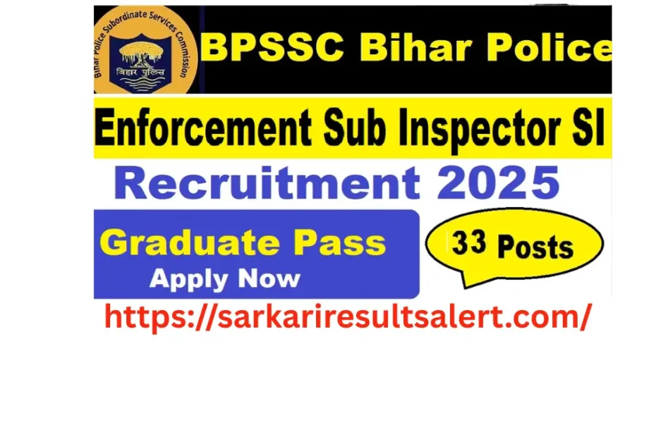 Bihar Police Enforcement Sub Inspector SI Online Form 2025
