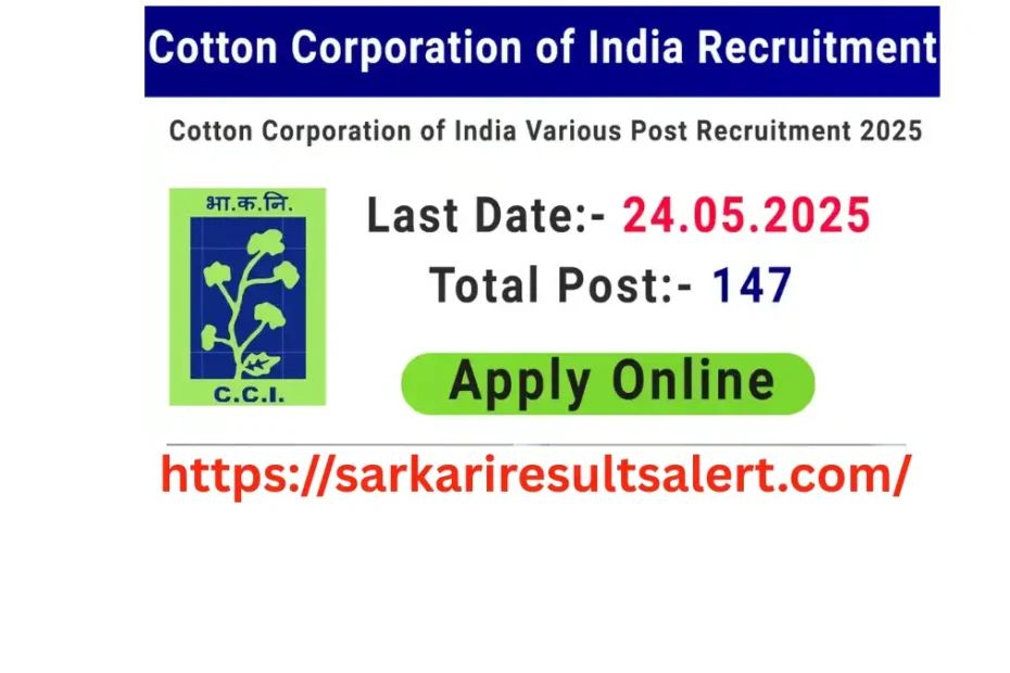 The Cotton Corporation of India Limited CCIL Various Post Recruitment 2025 Apply Online for 147 Post